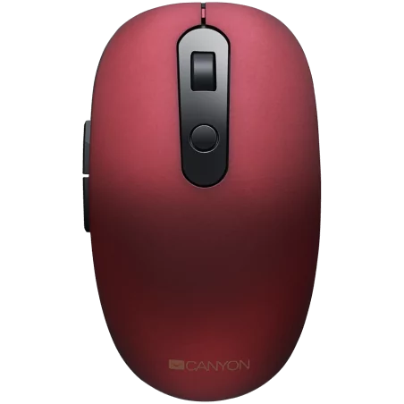 CANYON MW-9 2 in 1 Wireless optical mouse with 6 buttons, DPI 800/1000/1200/1500, 2 mode(BT/ 2.4GHz), Battery AA*1pcs, Red, sile