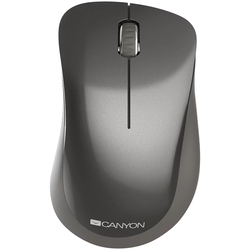 Canyon 2.4 GHz Wireless mouse ,with 3 buttons, DPI 1200, Battery:AAA*2pcs,Dark Gray ,67*109*38mm,0.063kg - 1