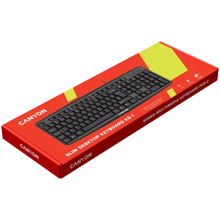 CANYON Wired Keyboard, 104 keys, USB2.0, Black, cable length 1.5m, 443*145*24mm, 0.37kg, Bulgarian - 2