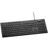 CANYON Multimedia wired keyboard, 105 keys, slim and brushed finish design, white backlight, chocolate key caps, BG layout (blac