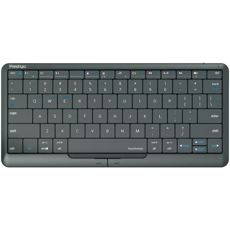 Prestigio Click&Touch 2, wireless multimedia smart keyboard with touchpad embedded into keys, auto-switch between keyboard and t