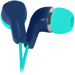 CANYON Stereo Earphones with inline microphone, Green+Blue