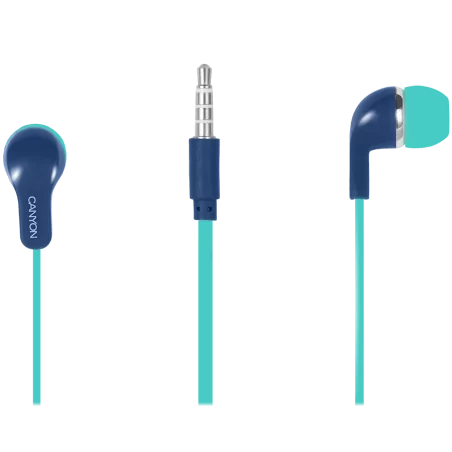 CANYON Stereo Earphones with inline microphone, Green+Blue - 2