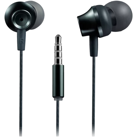 CANYON Stereo earphones with microphone, metallic shell, 1.2M, dark gray - 2