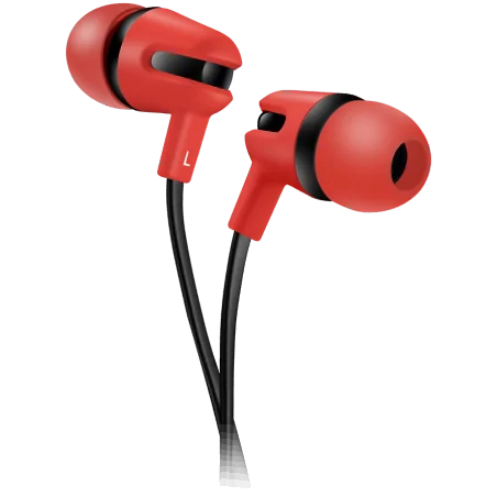 CANYON SEP-4 Stereo earphone with microphone, 1.2m flat cable, Red, 22*12*12mm, 0.013kg - 1