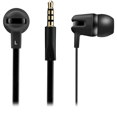 CANYON SEP-4 Stereo earphone with microphone, 1.2m flat cable, Black, 22*12*12mm, 0.013kg - 2