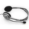 LOGITECH H110 Corded Stereo Headset - GRAY/SILVER - Dual Plug - 2
