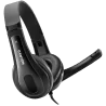 CANYON CHSU-1 basic PC headset with microphone, USB plug, leather pads, Flat cable length 2.0m, 160*60*160mm, 0.13kg, Black - 1