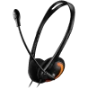 CANYON PC headset with microphone, volume control and adjustable headband, cable 1.8M, Black/Orange - 1