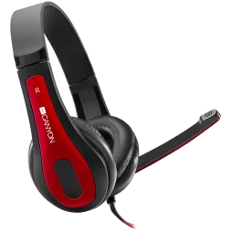 CANYON PC headset HSC-1 PC Mic Flat 2m Black Red