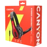 CANYON HSC-1 basic PC headset with microphone, combined 3.5mm plug, leather pads, Flat cable length 2.0m, 160*60*160mm, 0.13kg, 
