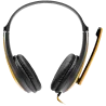 CANYON entry price PC headset, combined 3,5 plug, leather pads, Black-yellow - 2