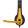 CANYON entry price PC headset, combined 3,5 plug, leather pads, Black-yellow - 4