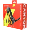 CANYON entry price PC headset, combined 3,5 plug, leather pads, Black-yellow - 6