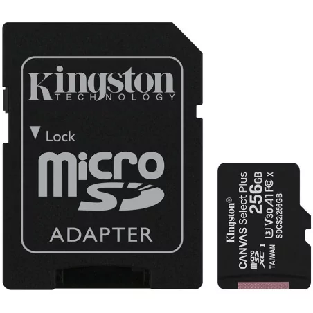 Kingston 256GB microSDXC Canvas Select Plus 100R A1 C10 Card + ADP EAN: 740617298710 - 1