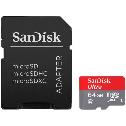 SanDisk High Endurance microSDXC 64GB + SD Adapter - for dash cams & home monitoring, up to 5,000 Hours, Full HD / 4K videos, up