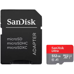 SanDisk Ultra microSDXC 512GB + SD Adapter 150MB/s A1 Class 10 UHS-I