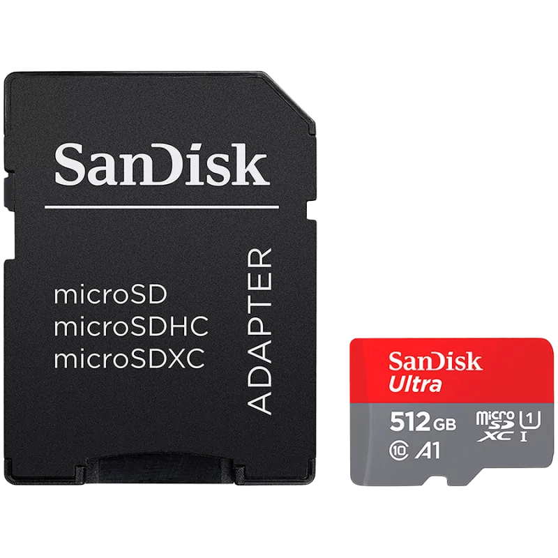 SanDisk Ultra microSDXC 512GB + SD Adapter 150MB/s A1 Class 10 UHS-I EAN:619659200572 - 1