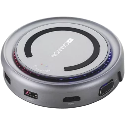CANYON DS-7 Multiport Docking Station with 5 port, with wireless charger 10W, 2*Type C+1*HDMI+1*VGA+1*USB3.0+1*USB2.0. Input 100