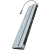 CANYON DS-90, 14 in 1 hub, with Type C female *2,Type C male *1:max 10Gbps,USBA*3:max 10Gbps,DP*1，VGA*1,SD card slot*1,TF card s