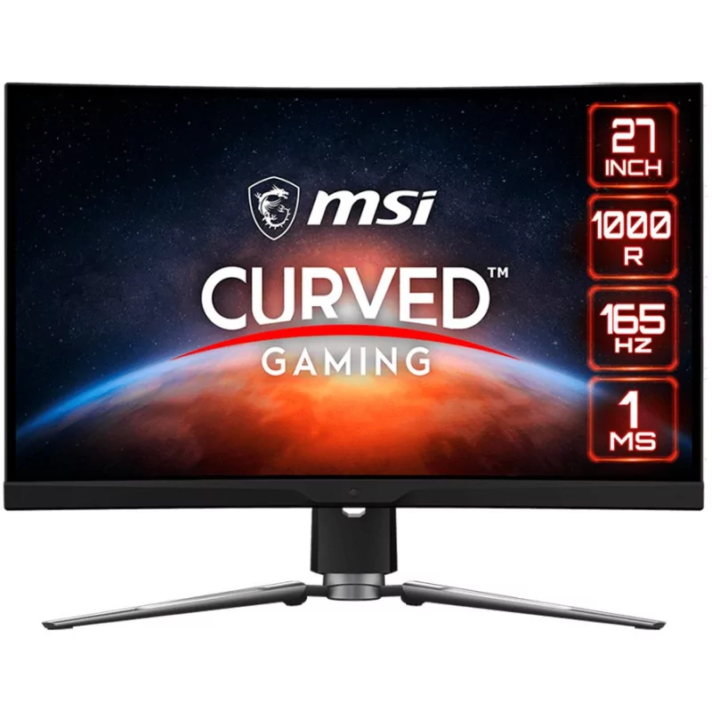 MSI MPG ARTYMIS 273CQR Curved Gaming Monitor, 27" 165Hz, WQHD (2560 x 1440) 16:9, VA Anti-glare, 1ms, 400nits, 3000:1, 178°/178°