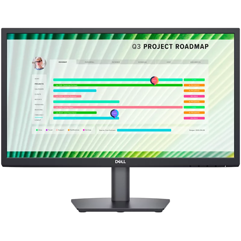 Dell Monitor LED E2223HV, 21.5", QHD (1920x1080), 16:9 60Hz, AG, 250 cd/m2, 3000:1, 178/178, 12ms/8ms, VGA, Speakers, Height, Ti