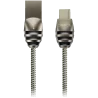 CANYON UC-5 Type C USB 2.0 standard cable, Power & Data output, 5V 2A, OD 3.5mm, metallic Jacket, 1m, gun color, 0.04kg - 1
