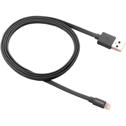 CANYON Charge & Sync MFI flat cable, USB to lightning, certified by Apple, 1m, 0.28mm, Dark gray
