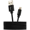 CANYON MFI-3 Charge & Sync MFI braided cable with metalic shell, USB to lightning, certified by Apple, cable length 1m, OD2.8mm,