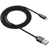 CANYON MFI-3 Charge & Sync MFI braided cable with metalic shell, USB to lightning, certified by Apple, cable length 1m, OD2.8mm,