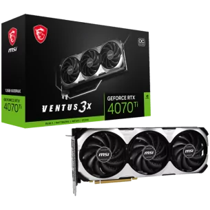 MSI Video Card Nvidia GeForce RTX 4070 Ti VENTUS 3X 12G OC, 12GB GDDR6X, 192bit, Effective Memory Clock: 21000MHz, Boost: 2640 M