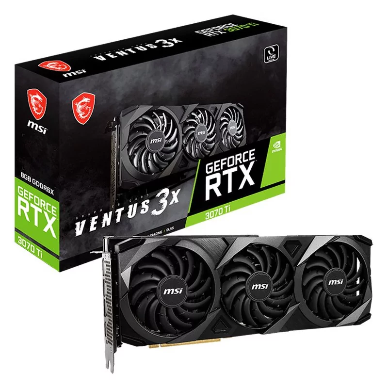 MSI Video Card Nvidia RTX 3070 Ti VENTUS 3X 8G OC (RTX3070 Ti, 8GB GDDR6X 256bit, TORX FAN3.0, 1xHDMI, 3xDP 1.4a, 2x8 pin, 290W)