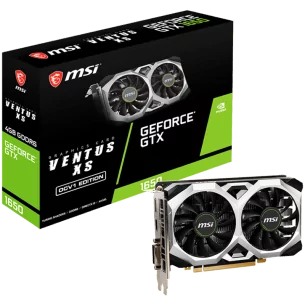 MSI Video Card NVidia GeForce GTX 1650 D6 VENTUS XS OCV1, 4GB GDDR6X, 128-bit, 1620 MHz Boost, 896 CUDA Cores, 1x DP 1.4a, HDMI 