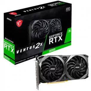 MSI Video Card NVidia GeForce RTX 3050 VENTUS 2X 8G OC, 8GB GDDR6, 128bit, Effective Memory Clock: 14000MHz, Boost: 1807MHz, 256