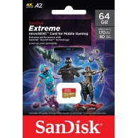 SanDisk Extreme microSDXC 64GB + SD Adapter + 1 year RescuePRO Deluxe up to 170MB/s & 80MB/s Read/Write speeds A2 C10 V30 UHS-I 