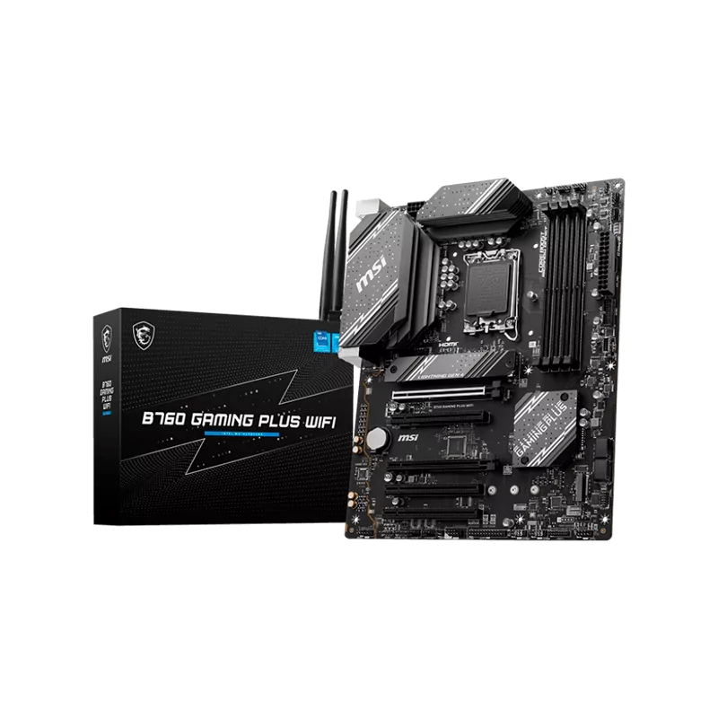 MSI B760 GAMING PLUS WIFI, ATX, Socket 1700, Intel B760 Chipset, Dual Channel DDR5 up to 6800(OC)MHz,5x PCIe x16 slot, 4xSATA 6G