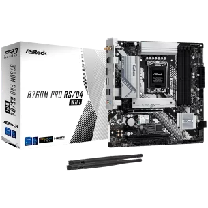 ASROCK MB Desktop B760M Pro RS Wi-Fi (S1700, 4x DDR4, 2x PCIe 4.0 x16, 1x PCIe 4.0 x1, 1x Hyper M.2 PCIe Gen4x4, 4x SATA3, 2x US