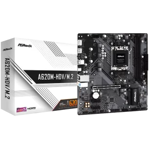 ASROCK MB Desktop A620M-HDV/M2, AM5, 2x DDR5, 1x PCIe 4.0 x16, 2x PCIe 3.0 x1, 1x Hyper M.2(PCIe Gen4x4), 2x SATA3 6.0 Gb/s, 1x