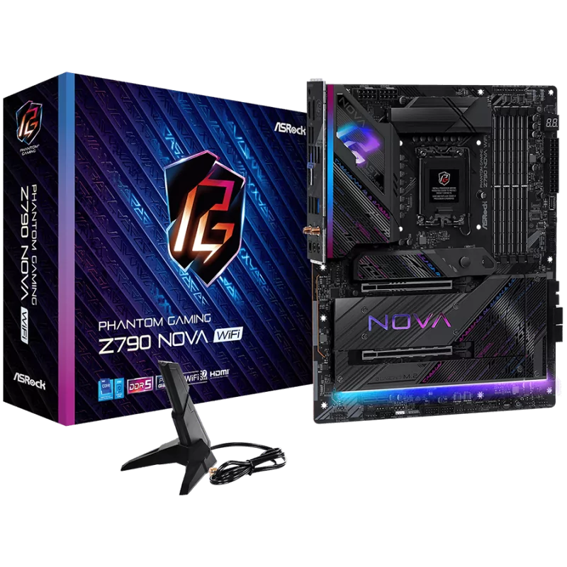 ASROCK MB Desktop Z790 Nova Wi-Fi S1700, 4x DDR5, 1x PCIe 5.0 x16, 1x PCIe 4.0 x16, 1x PCIe 3.0 x1, 5x Hyper M.2, 1x Blazing M.2