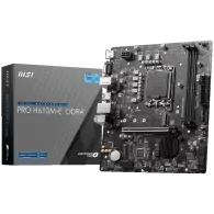 MSI PRO H610M-E DDR4, Micro-ATX, Socket 1700, Dual Channel DDR4 3200(OC)MHz, 1x PCIe x16 slots, 1x M.2 slots, 1x HDMI, 1 x VGA, 