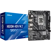 ASROCK Main Board Desktop H610M-HDV/M.2 (S1700, 2x DDR4, 1x PCIe x16, 2x PCIe x1, 4x SATA3 6.0Gb/s, 1x m.2 PCIe, 4x USB 3.2, 5x 