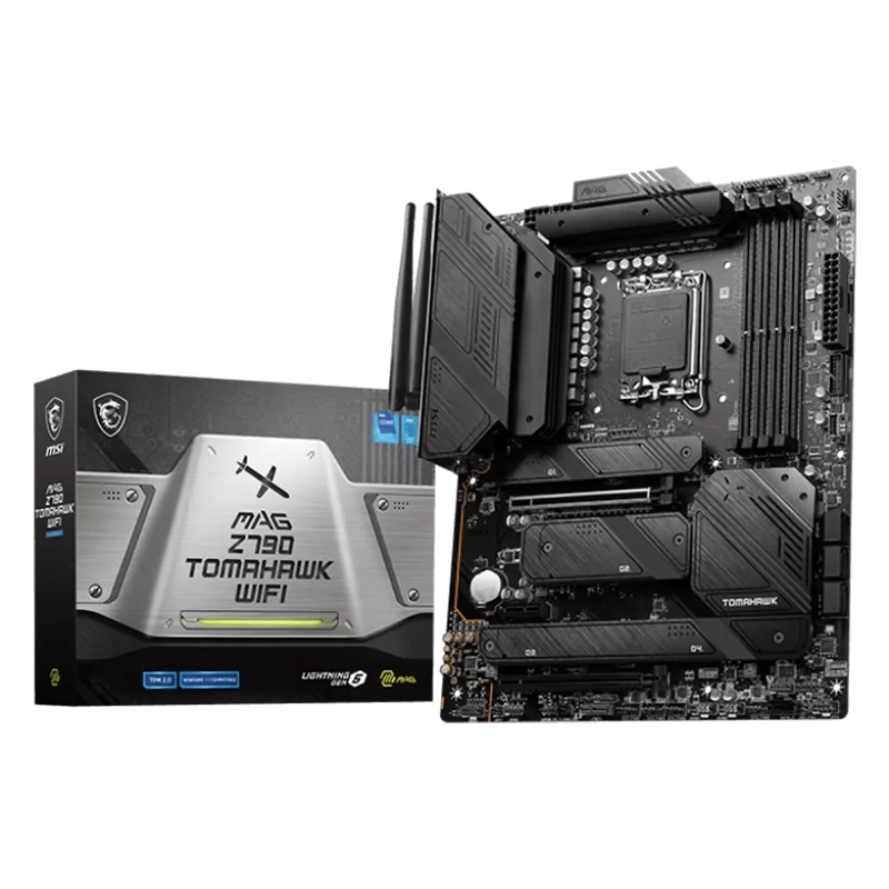 MSI MAG Z790 TOMAHAWK WIFI, ATX, Socket LGA 1700, Dual Channel DDR5 7200+(OC)MHz, 2x PCIe x16 slots, 4x M.2 slots, 1x HDMI, 1x D