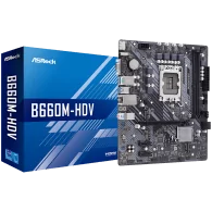 ASROCK Main Board Desktop B660M-HDV (S1700, 2x DDR4, 1x PCIe x16, 2x PCIe x1, 4x SATA3 6.0Gb/s, 1x m.2 PCIe, 5x USB 3.2, 1x USB-