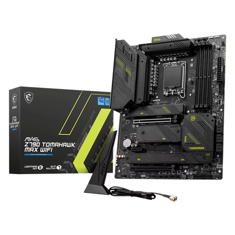MSI MAG Z790 TOMAHAWK MAX WIFI, ATX, Socket LGA 1700, Dual Channel DDR5 7800+(OC)MHz, 2x PCIe x16 slots, 4x M.2 slots, 1x HDMI, 