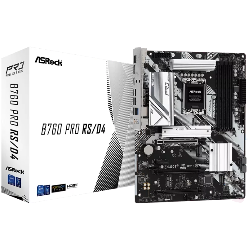 ASROCK MB Desktop B760 Pro RS (S1700, 4x DDR4, 2x PCIe 4.0 x16, 1x PCIe 3.0 x16, 1x PCIe 3.0 x1, 2x Hyper M.2 PCIe Gen4x4, 1x M.