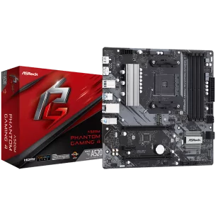 ASROCK MB Desktop A520M Phantom Gaming 4, AM4, 4x DDR4, 2x PCIe 3.0 x16, 1x PCIe 3.0 x1, 1x Ultra M.2, 4x SATA 3, 1x DVI, 1x HDM