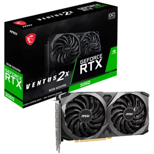 MSI Video Card Nvidia GeForce RTX 3060 VENTUS 2X 8G OC, 8GB GDDR6, 128-bit, 15 Gbps Effective Memory Clock, 1807 MHz Boost, 3584