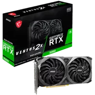 MSI Video Card Nvidia GeForce RTX 3060 VENTUS 2X 8G OC, 8GB GDDR6, 128-bit, 15 Gbps Effective Memory Clock, 1807 MHz Boost, 3584