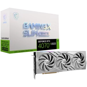 MSI Video Card Nvidia GeForce RTX 4070 Ti SUPER 16G GAMING SLIM WHITE, 16GB GDDR6X, 256-bit, 21 Gbps Effective Memory Clock, 267