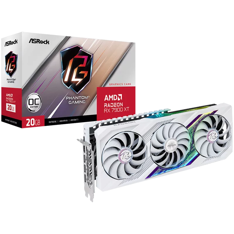 ASROCK Video Card AMD Radeon RX 7900 XT PHANTOM GAMING WHITE 20GB OC - 1